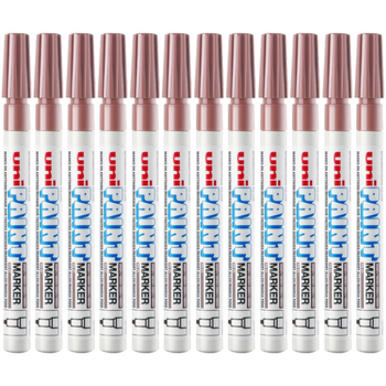 uni三菱（Uni）PX-21 小字油漆笔 0.8-1.2mm工业记号笔物流笔（可用于汽车补漆）棕色12支装