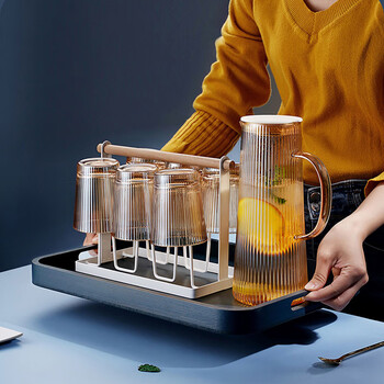 麦赫比Myhobby轻奢高档颜值家用耐高温高硼硅玻璃杯凉水壶套装客厅专用水杯带把