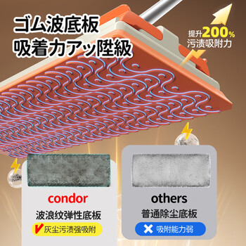 CONDOR日本天花板除霉清洁神器屋顶擦墙壁家用除灰尘可伸缩夹布平板拖把