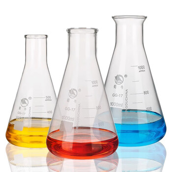 蜀牛 直小口锥形瓶玻璃烧杯三角烧瓶玻璃瓶平底烧瓶加厚实验室器材 直小口200ml