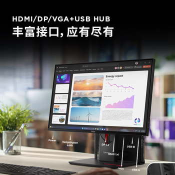 联想ThinkVision 27英寸IPS屏 120Hz商务办公显示器 硬件低蓝光 升降旋转 T27i升级款 T27-40