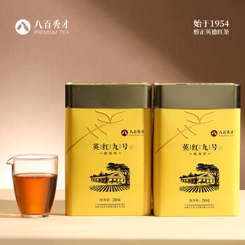 八百秀才广东特产英德红茶英红九号 茶叶礼盒送礼醇香型500g新包装 赠礼袋