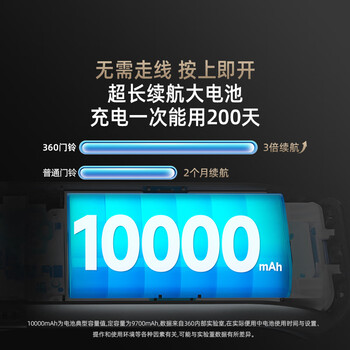 360双摄可视门铃6MAX 400万+200万家用监控智能电子猫眼摄像头红外夜视远程通话包裹快递识别