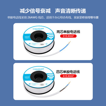 互宽 电话线延长线 传真机连接线单股RJ11工程家装语音通信线缆 2芯0.4无氧铜电话线 白色30米 互宽 电话线延长线 传真机连接线单股RJ11工程家装语音通信线缆 2芯0.4无氧铜电话线 白色30米