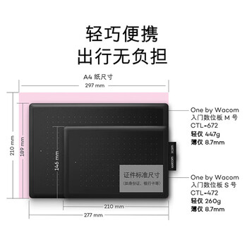 Wacom 和冠 数位板 手绘板 手写板连电脑写字板 绘画平板 电子绘图板 画板写字教学网课CTL-472/K1-F