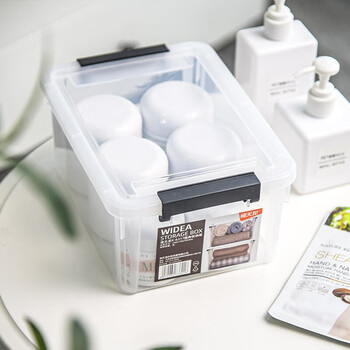 禧天龙 透明收纳盒文具零件化妆品面膜文件盒 3L围典收纳箱中号 X-6317