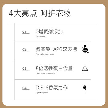 D.SIIS迪艾澌植萃浓缩洗衣液500ml除菌除螨去污渍持久留香15分钟快洗