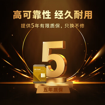 西部数据（WD）1TB 企业级机械硬盘 WD Gold 西数金盘 SATA 7200转128MB CMR垂直 服务器硬盘 3.5英寸WD1005VBYZ