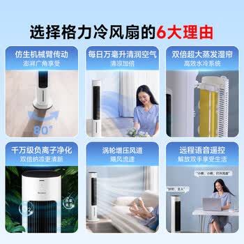格力（GREE）【强力制冷】家用智能语音冷风空调扇制冷风扇遥控负离子净化加湿降温水冷风机 KS-04X80Dg