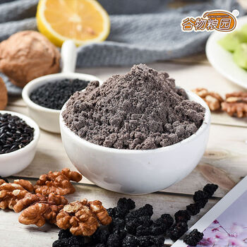 谷物粮园 黑芝麻核桃桑葚粉600g 黑芝麻糊 黑芝麻粉 黑豆粉  冲饮谷物