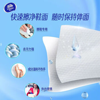 维达（Vinda）【好评榜TOP】擦鞋湿巾10片VW4011×10包