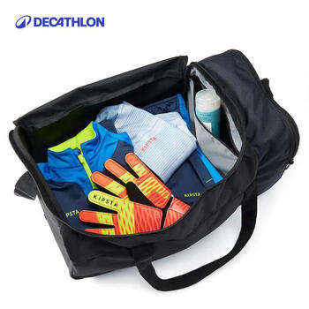 迪卡侬足球单肩包隔层运动包35L-黑色【侧袋可放40码以下鞋】-4002010