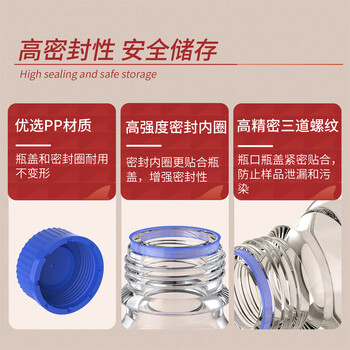 Labshark 玻璃试剂瓶丝口瓶耐高温螺盖样品瓶实验室密封瓶 透明蓝盖100mL 1个 Labshark 玻璃试剂瓶丝口瓶耐高温螺盖样品瓶实验室密封瓶 透明蓝盖100mL 1个
