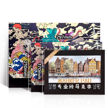晨光A3/30页马克笔专用本 图画本美术本 手绘本 儿童涂鸦本绘画本 防渗透 5本装APY80Y98