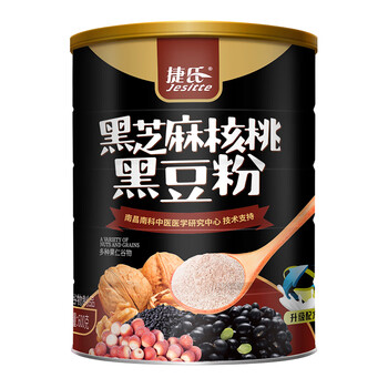 捷氏 黑芝麻糊核桃黑豆粉600g五谷粉粗杂粮中老年人营养食品饱腹早餐 捷氏 黑芝麻糊核桃黑豆粉600g五谷粉粗杂粮中老年人营养食品饱腹早餐