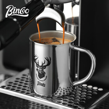 Bincoo不锈钢咖啡杯设计感小众带刻度挂耳手冲美式拿铁牛奶水杯子 Bincoo不锈钢咖啡杯设计感小众带刻度挂耳手冲美式拿铁牛奶水杯子