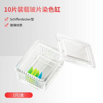 世泰 玻璃染色缸实验室用显微镜载玻片盒病理切片盒标本存放盒晾片板染色架京仓直发 【玻璃染色缸】10片装