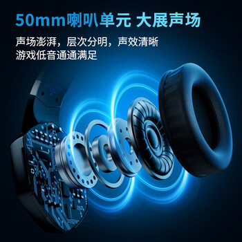 因卓（KOTION EACH）G2000 有线头戴式耳机吃鸡三角洲打瓦FPS网吧电竞无延迟带麦重低音电脑耳机游戏语音降噪耳机 黑蓝