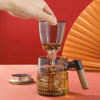 平仄故宫文创礼品茶水分离泡茶杯茶杯礼盒水杯送长辈生日礼物浮云沉香