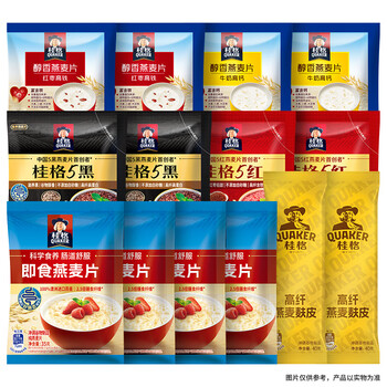 桂格14天多口味麦片组合  营养早餐 膳食纤维 独立小包