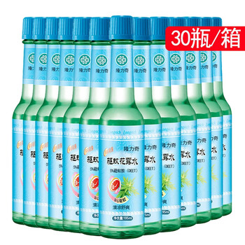 隆力奇（HWM）花露水蛇胆经典款玻璃瓶清凉祛痱止痒驱蚊195ml*30瓶
