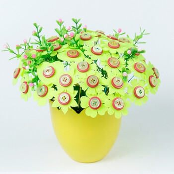 花摆件高仿真教师节礼物纽扣花束手工diy材料包幼儿园创意制作扣子画q