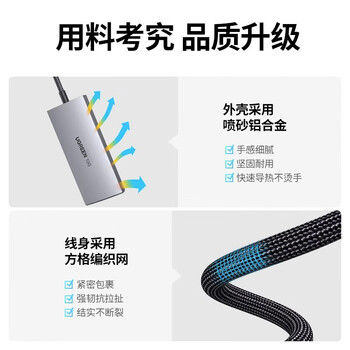 绿联Type-C3.2分线器 拓展坞10Gbps 4口高速集线器HUB转接头笔记本电脑转换器 CM480-15651 绿联Type-C3.2分线器 拓展坞10Gbps 4口高速集线器HUB转接头笔记本电脑转换器 CM480-15651