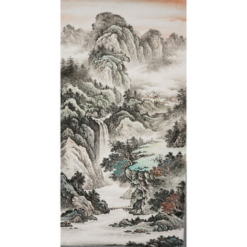 日本画　水墨山水　★手書き　1点モノ★嬉しい額装付！外寸約561×422mm36 日本美術史bot on X: 