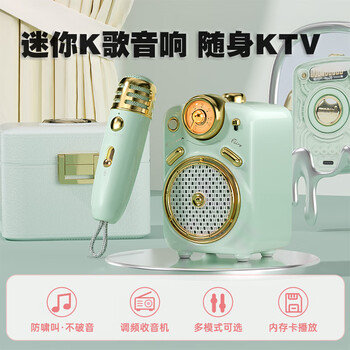 Divoom点音 小魔女蓝牙音箱插卡收音机带麦克风K歌音响家用KTV迷你无线话筒小型音响送女朋友孩童礼物 Divoom点音 小魔女蓝牙音箱插卡收音机带麦克风K歌音响家用KTV迷你无线话筒小型音响送女朋友孩童礼物