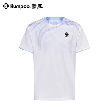 薰风（KUMPOO）羽毛球服短袖赛事系列速干透气熏风比赛球服KW-4107 男款浅紫 4XL