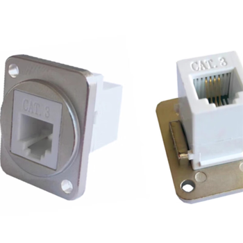 正鑫远 D型RJ12电话插座免打模块接线RJ11电话延长线保护转接头 黑色面板6P4C