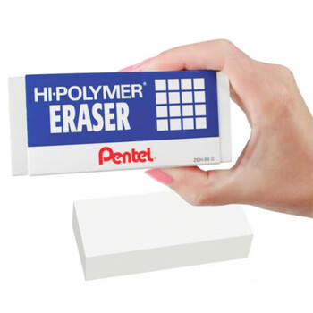 派通（Pentel ）ZEH-99X超大号白色橡皮擦 制图橡皮擦 高聚物集屑橡皮 1块装