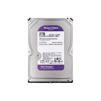 西部数据（WD）2TB 监控级机械硬盘 WD Purple 西数紫盘 SATA 64MB CMR垂直 录像机硬盘 3.5英寸WD23PURZ