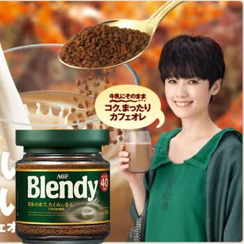AGF绿罐Blendy冻干速溶黑咖啡粉80g醇厚即冲日本进口