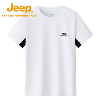 JEEP吉普女式短袖T恤衫J522084501鹭白尺码可选M-7XL下单备注尺码