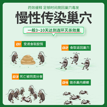 绿叶（Green Leaf）蟑螂药颗粒20袋杀虫饵剂杀蟑胶饵GL01045ZZ