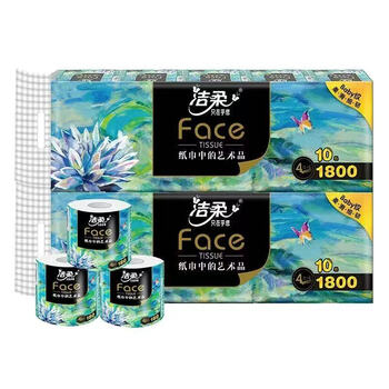 洁柔油画卷纸黑Face加厚加重4层180g60卷每袋BJ207