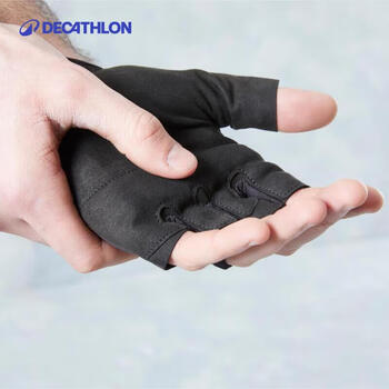 迪卡侬（DECATHLON）健身手套男女半指耐磨手套排湿除汗手黑色M4066972