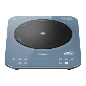美的（Midea）电磁炉 家用超薄电磁灶 四重防水彩色面板 恒温匀火 预约定时 配炒锅汤锅 MC-22RB09