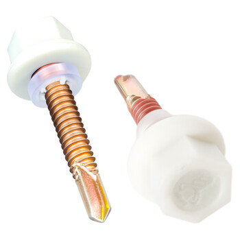 大和  尼龙头外六角钻尾螺丝塑料头燕尾螺钉防水钉彩钢瓦自攻丝 灰白尼龙头燕尾丝 5.5*19（50个）