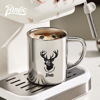 Bincoo不锈钢咖啡杯设计感小众带刻度挂耳手冲美式拿铁牛奶水杯子 Bincoo不锈钢咖啡杯设计感小众带刻度挂耳手冲美式拿铁牛奶水杯子
