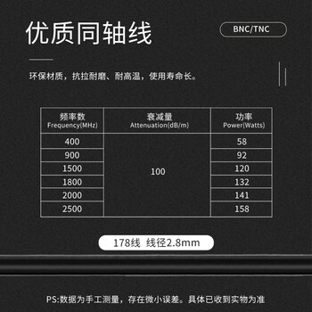 玖鼎新 BNC卡扣无线话筒延长线麦克风延长天线改装RG174线8米 JDX-BJK174-8