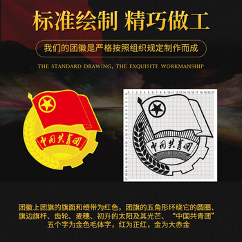 格立特（gelite）2025最新版标准款1.5mm加厚正版2cm中国共青团团徽磁吸团员徽章别针款双面强磁大磁铁扣学生用胸章