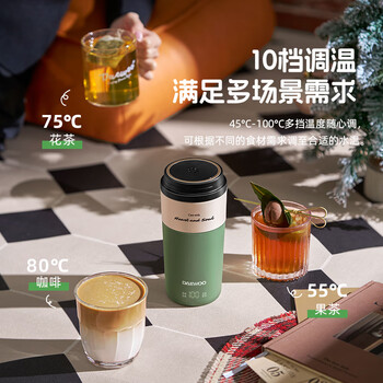 大宇（DAEWOO）【迷你轻巧】便携式烧水壶 电热加热水杯旅行旅游热水壶 保温恒温 办公出差 婴儿泡奶 D19复古红