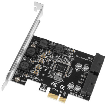 魔羯MOGE 台式机PCIE转4口USB3.0 19PIN扩展卡电脑内置四口USB 3.2 GE1转接卡HUB集线卡免供电 MC2000