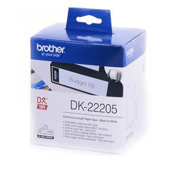 兄弟兄弟原装标签机标签纸 DK-22205 白底黑字（纸质）色带 62mm*30.48 m连续长