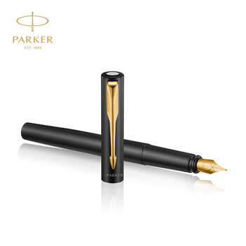 派克（PARKER）钢笔 签字笔 商务送礼 威雅XL经典黑金夹墨水笔 小墨水礼盒