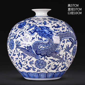 中国美術 青花 龍紋 多口瓶 高28cm(LC117) 中国美術 青花 龍紋 多口瓶 高28cm(LC117)