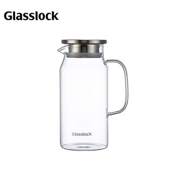 GLASSLOCK凉水壶高硼硅玻璃茶水分离耐高温冷水壶泡茶壶家用玻璃果汁杯1.1L