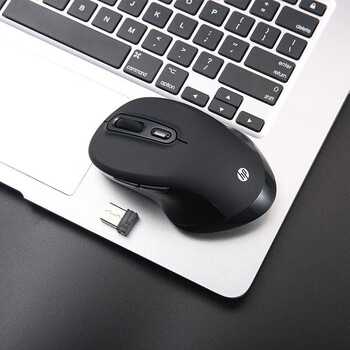 惠普（HP）FM710A无线/蓝牙双模鼠标 轻质便携 人体工学设计 持久办公体验 类肤材质蓝牙激光鼠标 磨砂黑